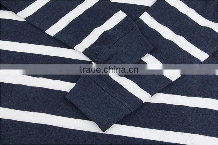 2016 hot selling Washed striped long sleeve for big size polo shirt