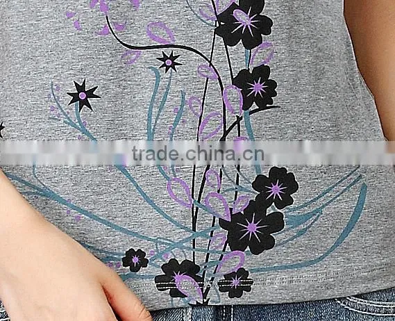 Summer big yards of cotton embroidered folk women's T-shirt of women knitting t shirt