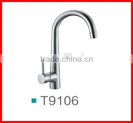 Basin accessories long neck mixers curved chromed taps economic wash kitchen sink faucets T9106