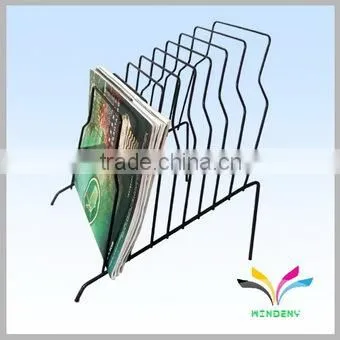 Made in China high quality decorative floor standing stable metal esd magazine rack