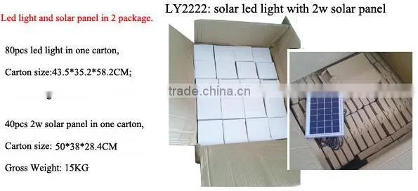 White color ABS material led solar light camping with solar panel