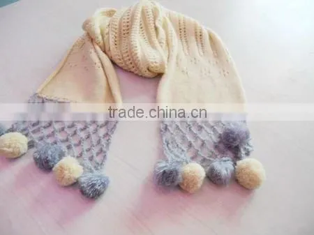 fashion acrylic knitted jacquard scarf