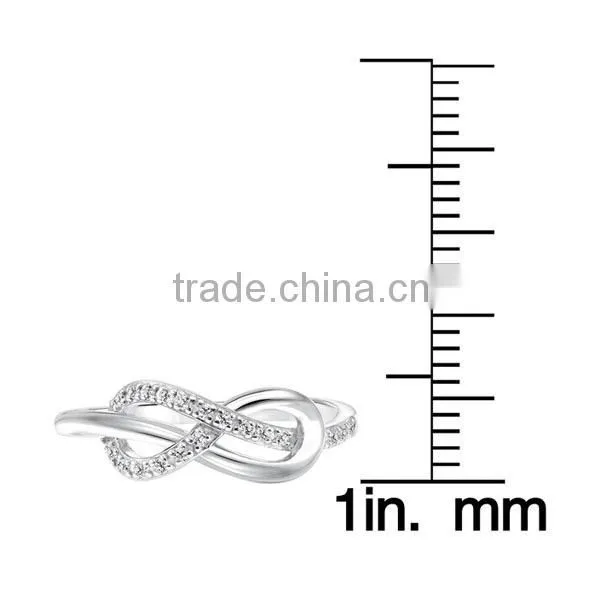 Bright 925 sterling silver Infinity customized stone ring