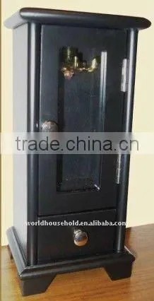 with rotatable hook black wooden jewelry box