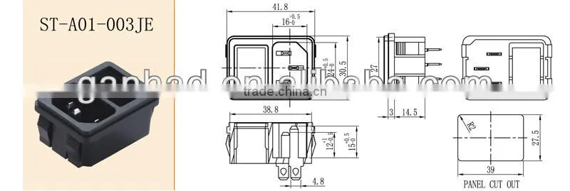 Big switch C14 socket with switch