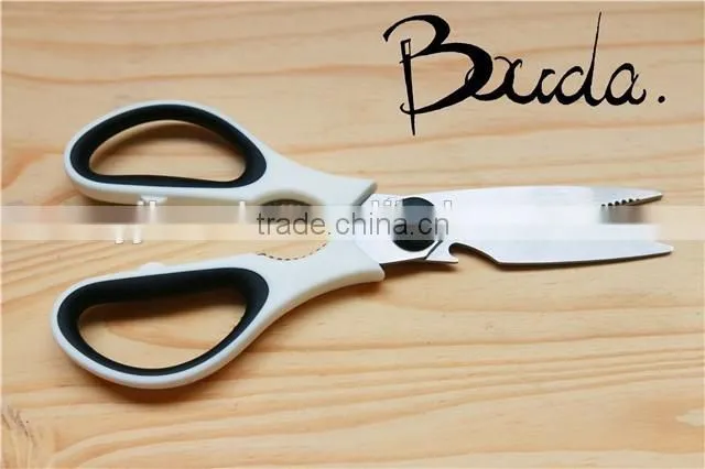 Multifunction high quality kitchen scissors with plastic handle BD-S1701