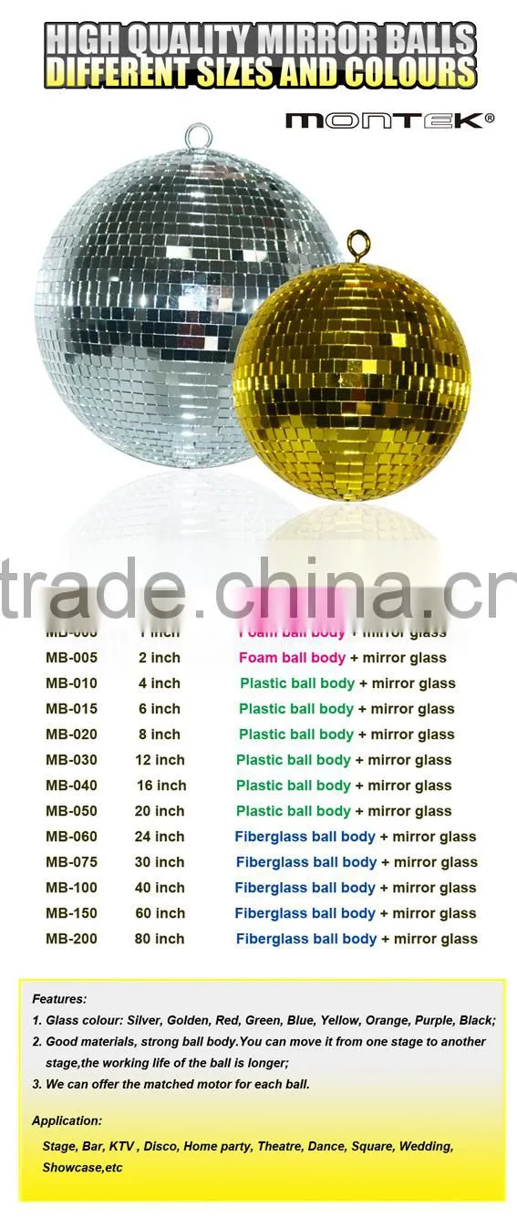 Mounteck factory large mirror balls 75/90/100/120cm with fiber glass