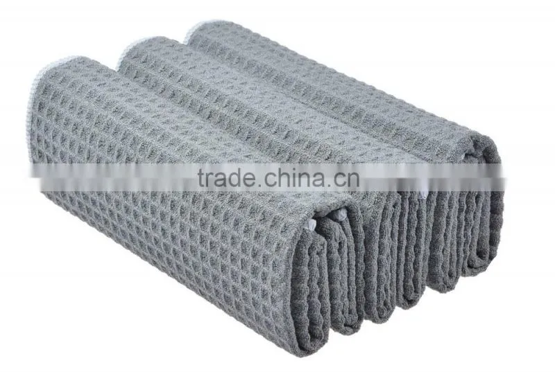 Sinland Microfiber Waffle Weave Kitchen Towels Dish Cloth 16inch X 24inch Grey