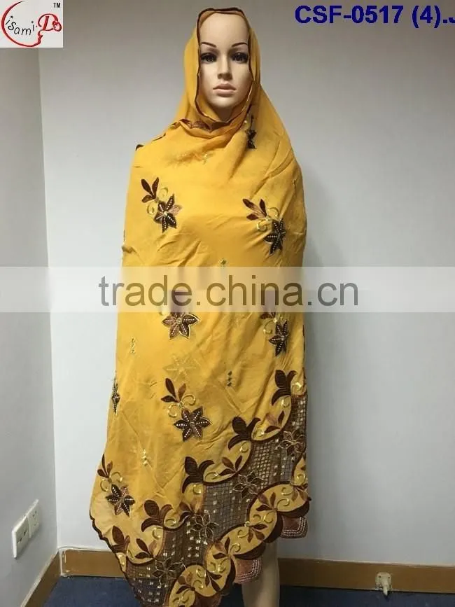 CSF-0517 -1 New arrival latest scarf design muslim scarf wholesale 2016
