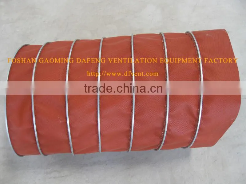 Red fiberglass heat resistant flexible air duct