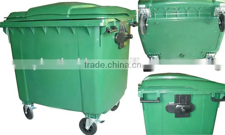 industrial large hdpe 1100l wheelie bin with wheels