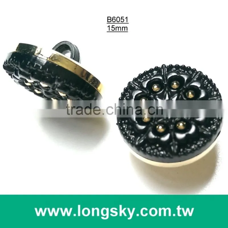 (#B6052/21mm) 2 pieces fashion show black ladies garment combination shank cloth button