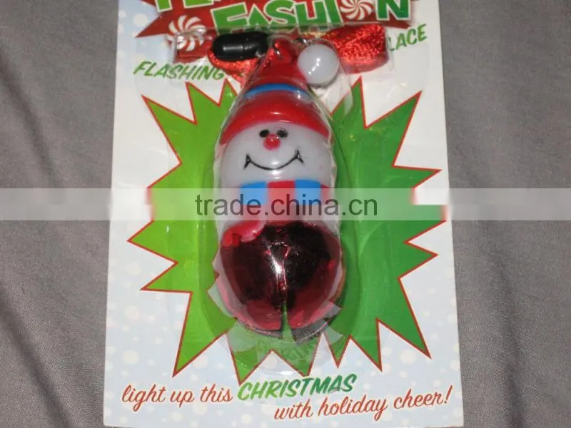 Flashing Snowman Bell Necklace Christmas Holiday Cheer Seasonal Festive NEW!