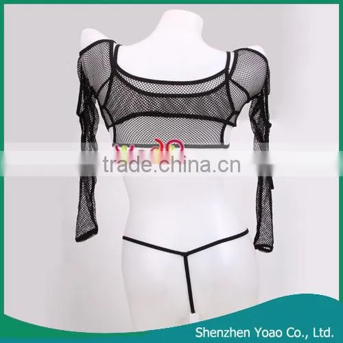 Sexy Sleeping Dress Suit Short Vest + Dress + T-Back