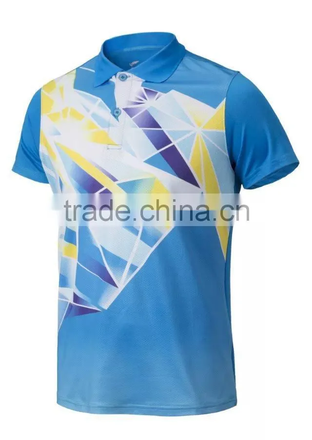Grade original new badminton shirt,cheap badminton jersey made in Thailand,Badminton uniform with collar