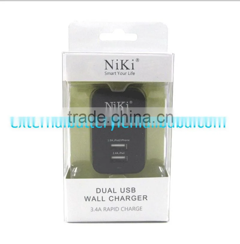 EU dual USB with led wall charger home charger with UL CE ROHS SAA approved