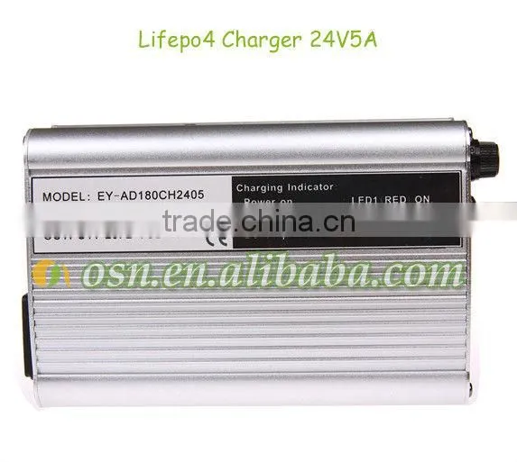 lifepo4 24V5A battery charger with aluminum case