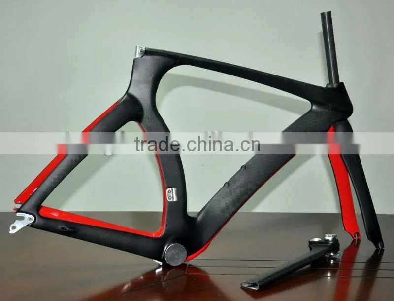 Chinese cheap bike,full carbon time trial TT frameset black matt/red glossy finish Fm018