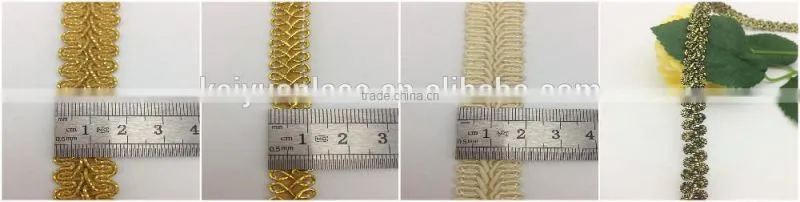 wenzhou kaiyuan manufacturer supply new york wholesale metallic golden braid trim lace