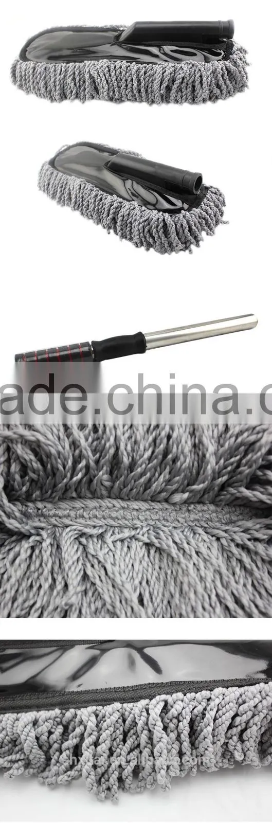 Long handle water flow brush, car cleaning brush with telescopic long handle and soft bristle, window glass cleaning tube brush