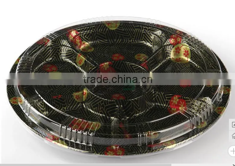 64R 6compartment plastic sushi container/takeaway sushi box/takeout sushi tray