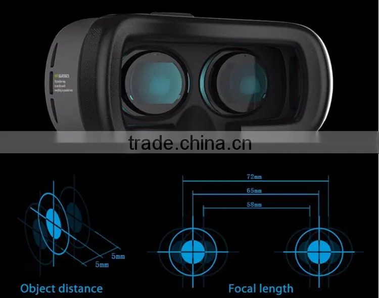 Hot Selling Virtual Reality Glasses Case Plastic Google Cardboard 3D VR BOX 2.0 Adjustable 3D VR