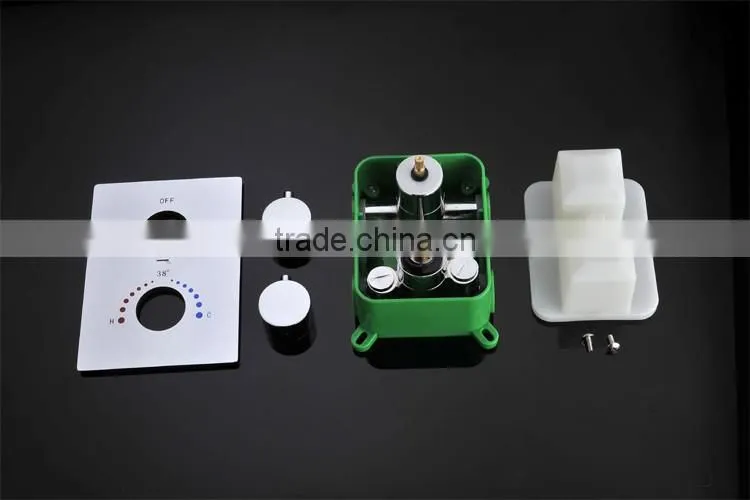 3 function square panel shower diverter valve for conceal shower temperature control thermostatic valve