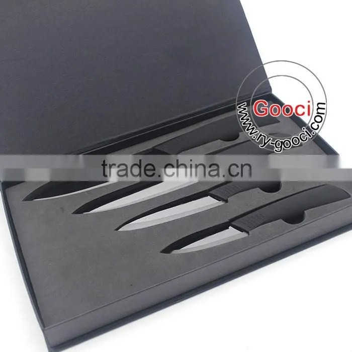 3" 4" 5" 6" black blade mirror Ceramic Kitchen Knife Set With black box