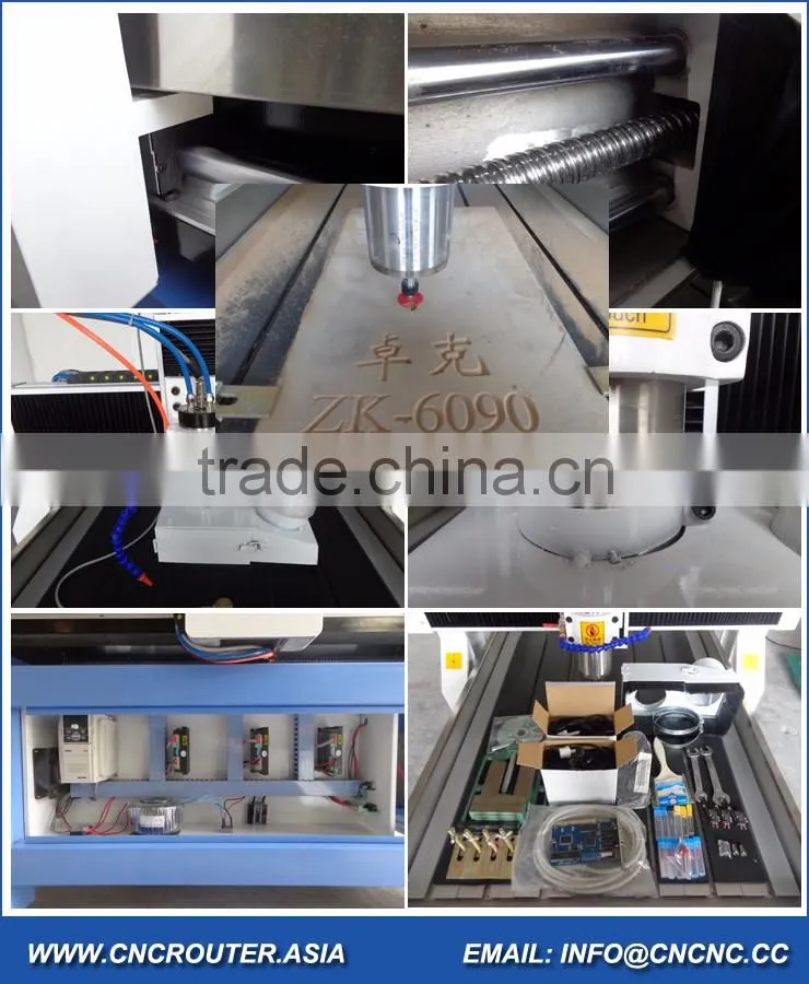 6090 1500W Small CNC Router Engraver 600*900MM With PCI NCStudio Control Stainless Steel Water Slot Dust Collector ZK-6090 CE
