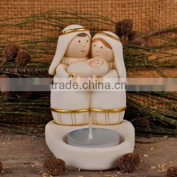 Resin nativity set candlestick