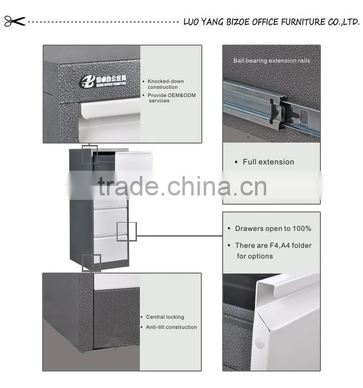 Office filing system white metal file cabinet