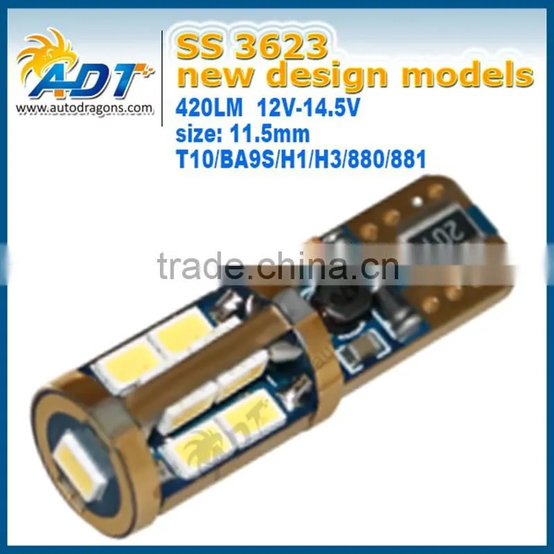 Hot sale T10/BA9S/H1/H3/880/881 17smd 9-30V 3623 chips T10 canbus led auto light