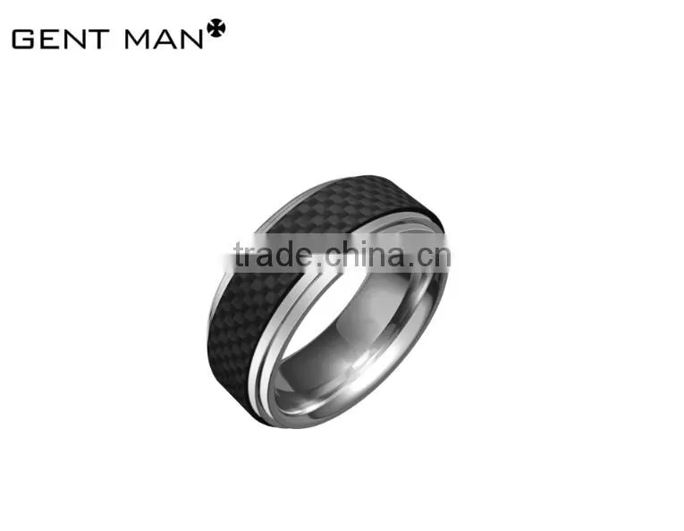 Fashion Design American Style hot selling Custom carbon fiber ring for men Titanium Band