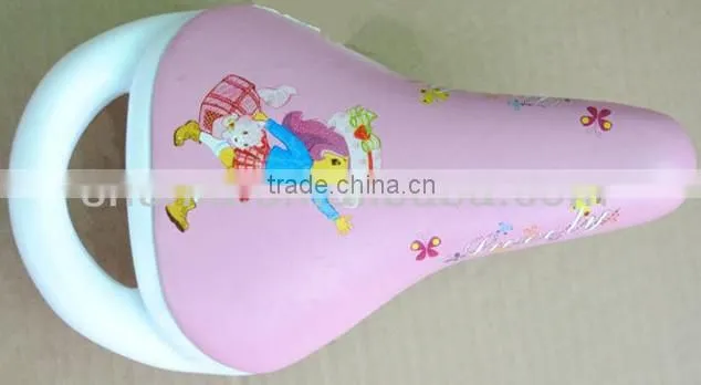 hot selling comfortable leather cute picture kids bicycle saddles bicycle parts