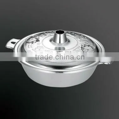 Japanese Traditional 18-8 Stainles Steel Shabu Shabu Boiling Pot