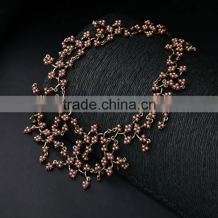 Cheap Wholesale Jewelry 2016 Latest Design Vintage Differant Design Pearl Necklace Small
