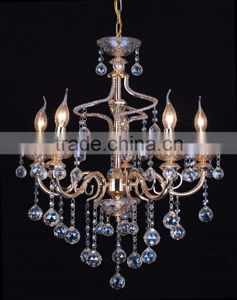 WD-1813-3/5/8/8+4 Zhongshan Factory-outlet LED Candle Bulb Gold Iron Top K9 Crystal Chandelier