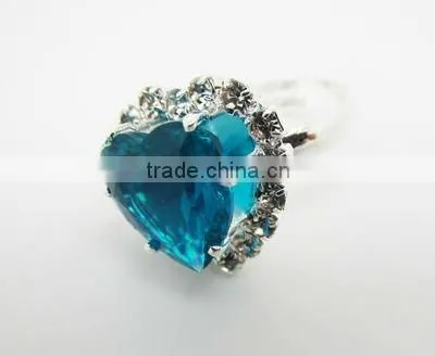Ladies rhinestone heart rings,Purple heart ring,Fashion accessories