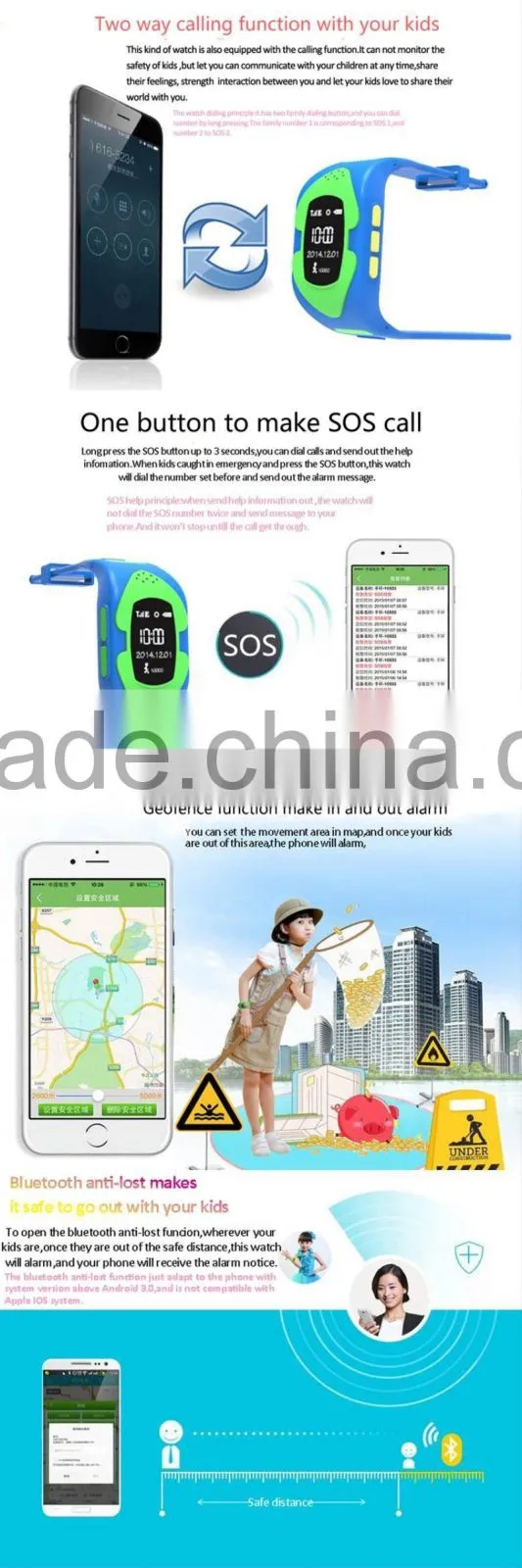 New Products Sos Kids Watch Smart With Remote Monitor Smart Watch Sim Card