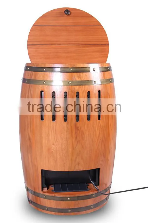 Electric wine barrel furniture, wine storage cabinet fridge, electric vintage furniture