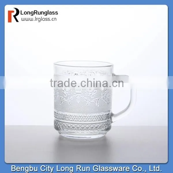 LongRun 310ml carved frosted water juice drinking glass mug wholesales