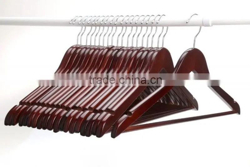 Luxury suit wood hanger,High quality clothing hanger,clothing hanger stand