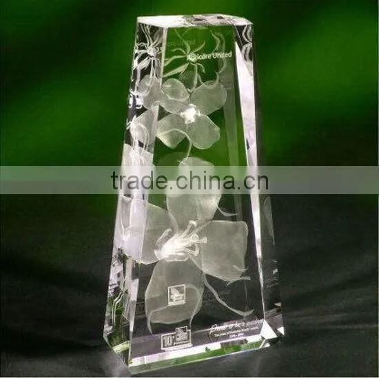 Different crystal shapes cube with flower