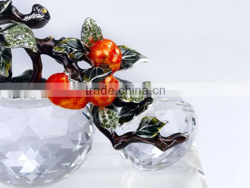 RORO Blessed Events persimmon enamel crystal glass decorative article for home decoration/gift