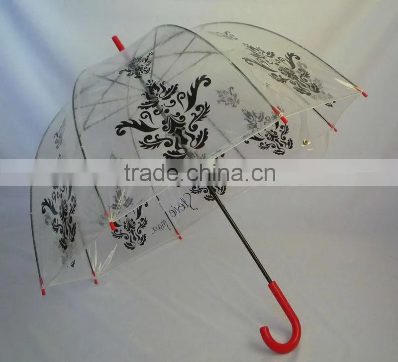 customize france rain transparent PVC /poe umbrella