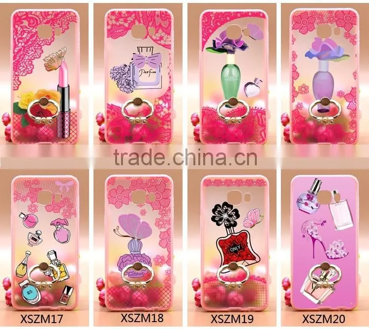 Newest Fashion Ring Holder For Samsung C5 Phone Case Uv Prefume Printing TPU+PC 2 In 1 Hybrid