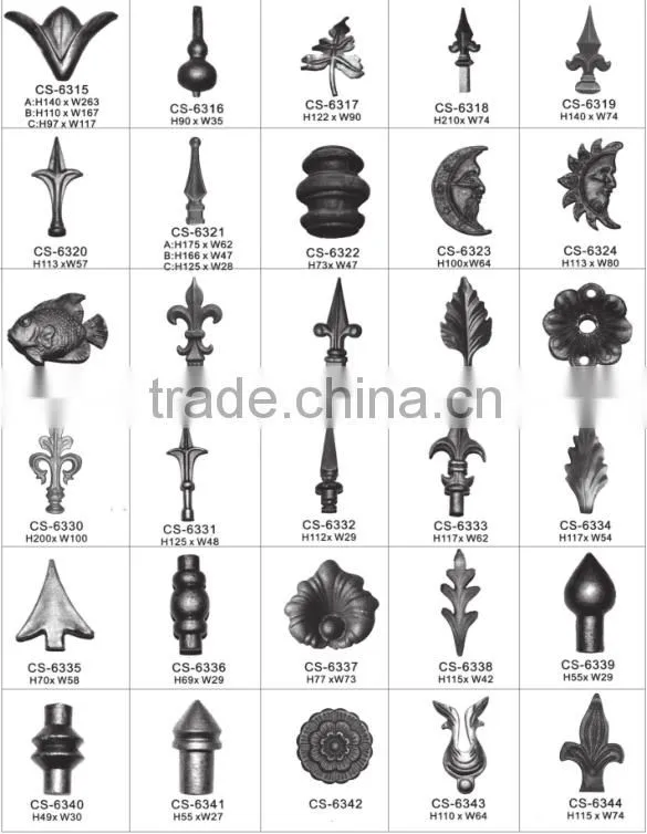 Alibaba china latest wrought iron components scroll panels, ornament welding fence parts