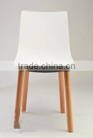 High Quality New Design Plastic Wooden Legs Chair Wholesale
