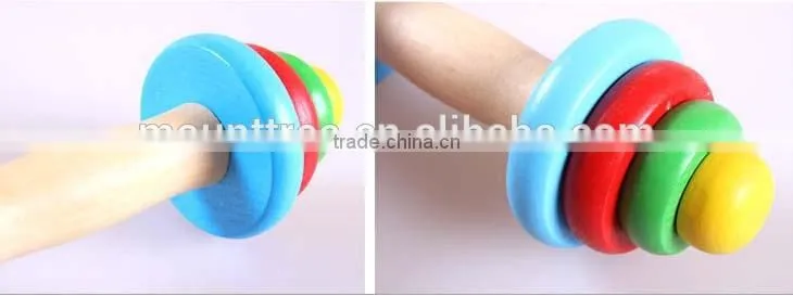 Colorful Wooden Dumbbell For Children and Women