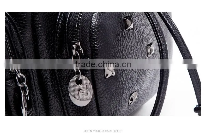 Wholesale fashion custom women high school leather backpack